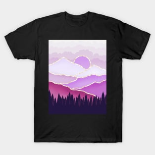 Pink purple mountain T-Shirt